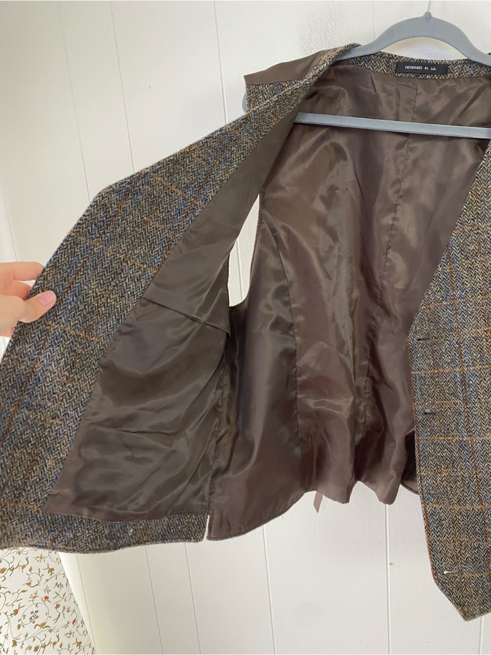 Walker and Hawkes Men's Harris Tweed Dalson Waistcoat In Clinton Brown Size 48” - Picture 12 of 14